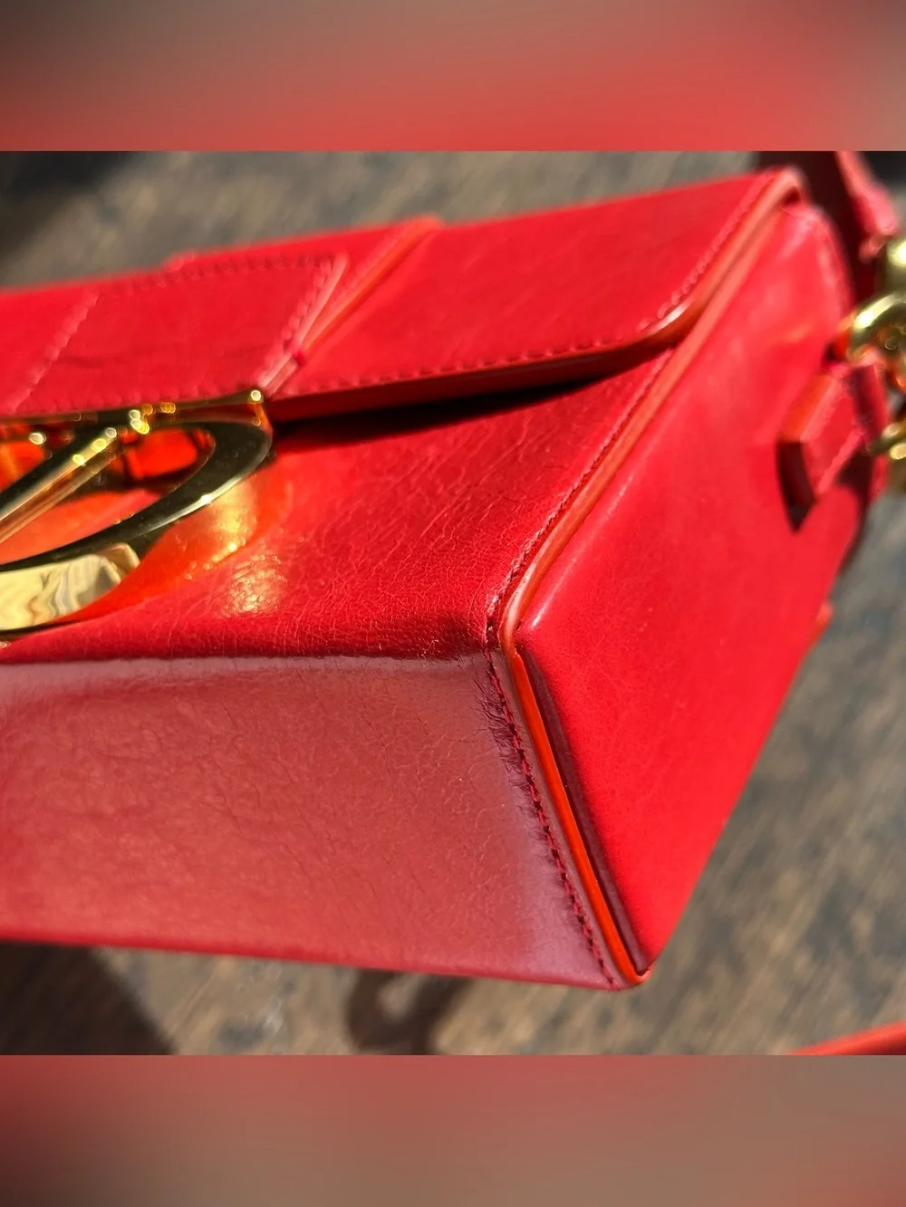 Christian Dior 30 Montaigne Box Shoulder Bag Red Leather - Picture 7 of 15